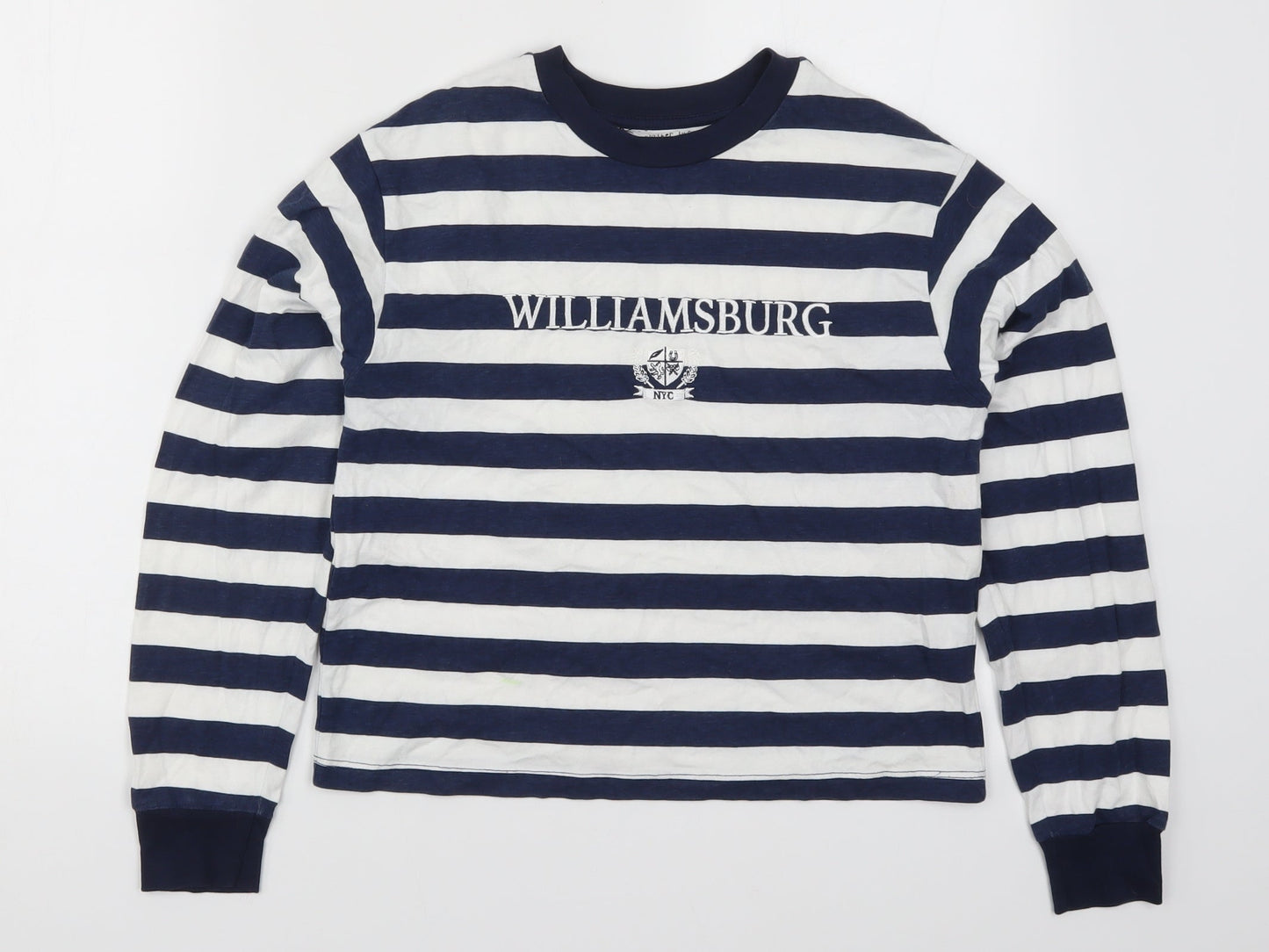 Topshop Womens Blue Striped  Pullover Sweatshirt Size 8  - Williamsburg