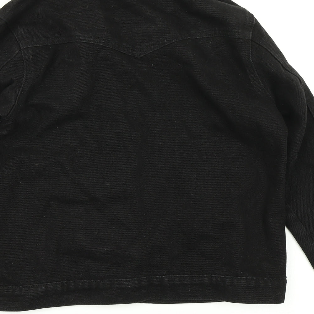 Boohoo Womens Black  Denim Jacket  Size 8