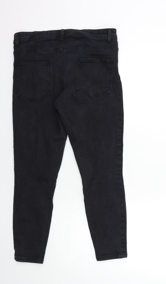 Denim & Co. Womens Black  Denim Skinny Jeans Size 14 L25 in
