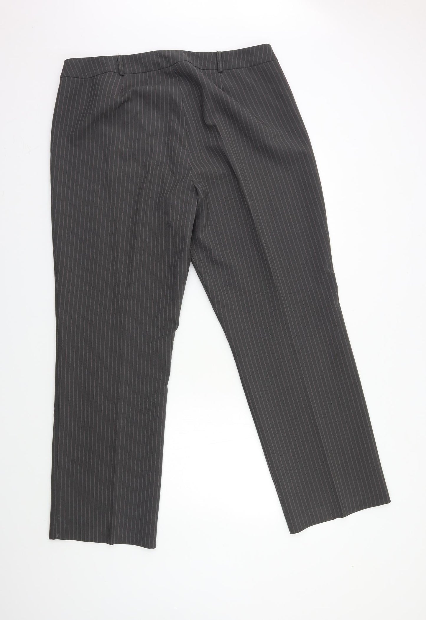 AMARANTO Womens Grey Striped  Trousers  Size 18 L30 in