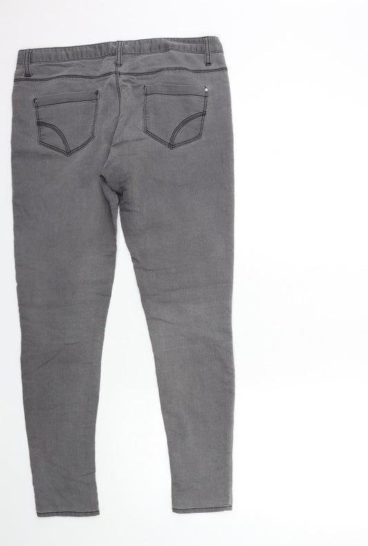 Denim & Co. Womens Grey  Denim Skinny Jeans Size 12 L29 in