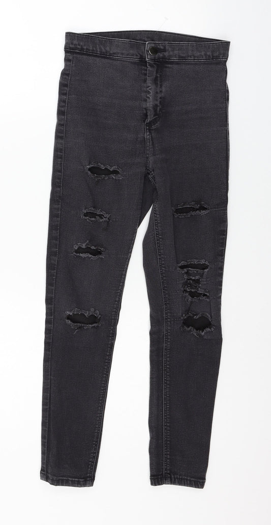 Topshop Womens Grey  Denim Skinny Jeans Size 28 in L28 in