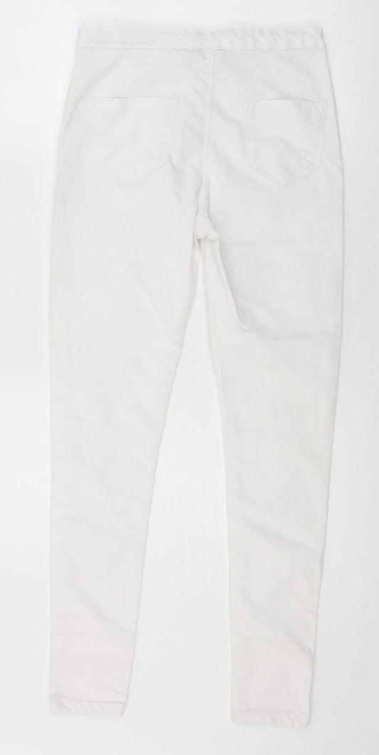Preworn Womens White  Denim Skinny Jeans Size 28 in L27 in