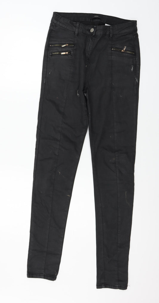 NEXT Womens Black  Denim Skinny Jeans Size 8 L31 in