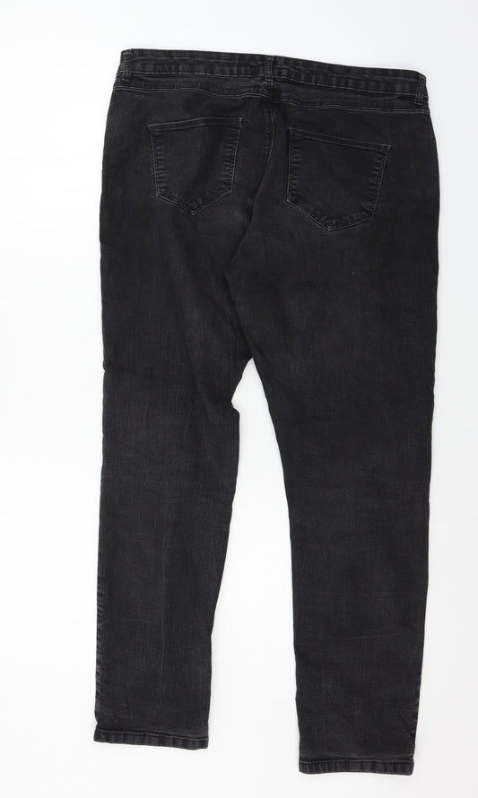 Dorothy Perkins Womens Grey  Denim Skinny Jeans Size 14 L27 in