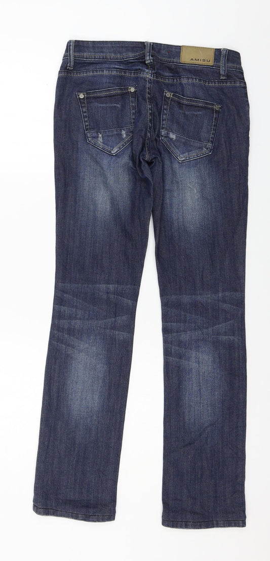 Amisu Womens Blue  Denim Straight Jeans Size 26 in L29 in
