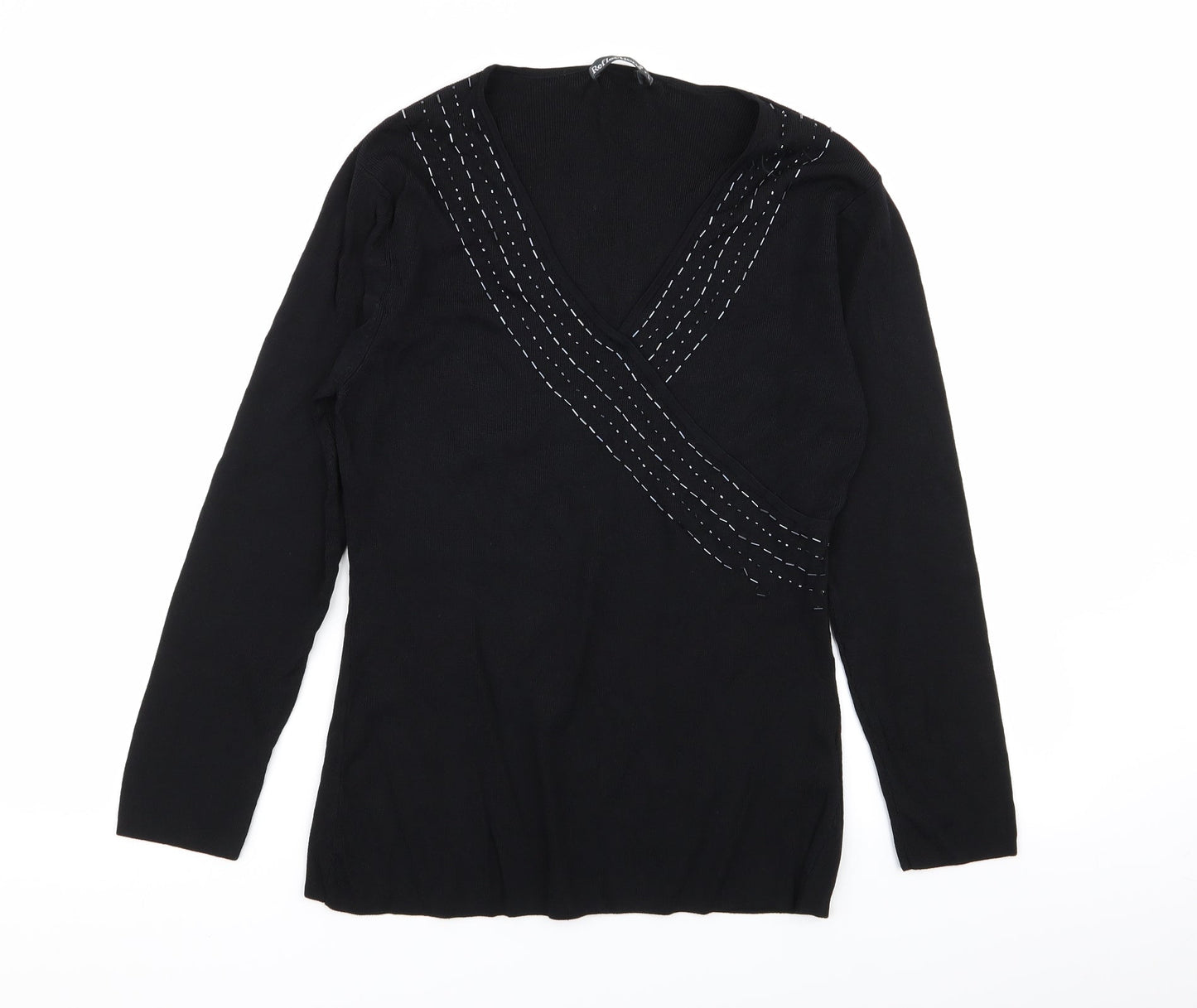 Reflections Womens Black   Pullover Jumper Size L