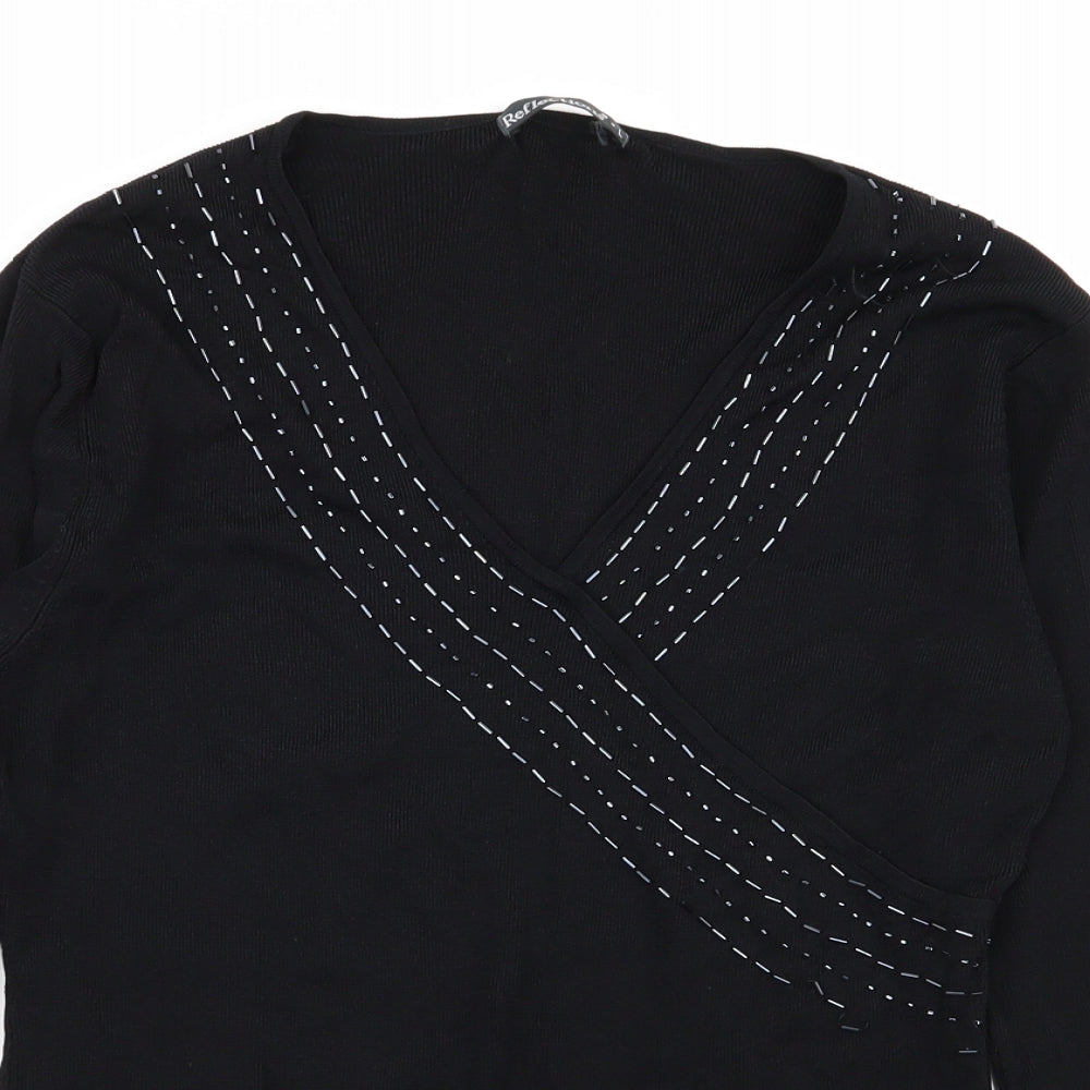 Reflections Womens Black   Pullover Jumper Size L