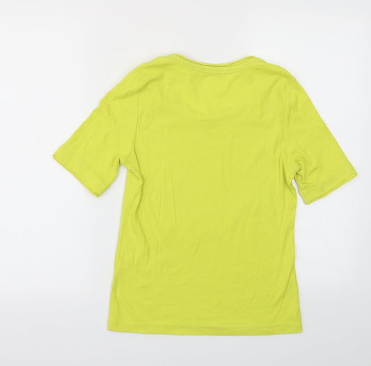 EFIXELLE Womens Yellow   Basic T-Shirt Size 10