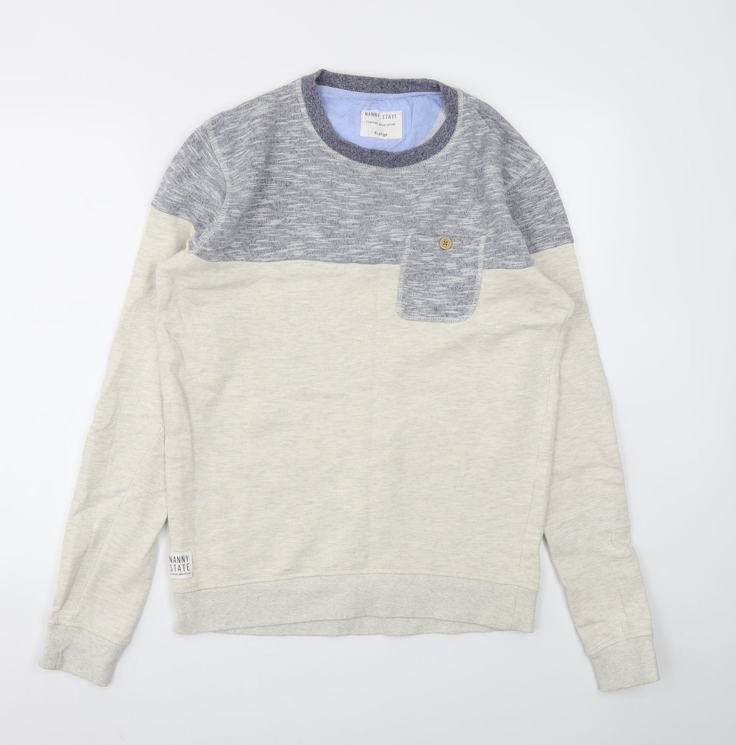 MANNY STATE  Mens Ivory   Pullover Sweatshirt Size XL