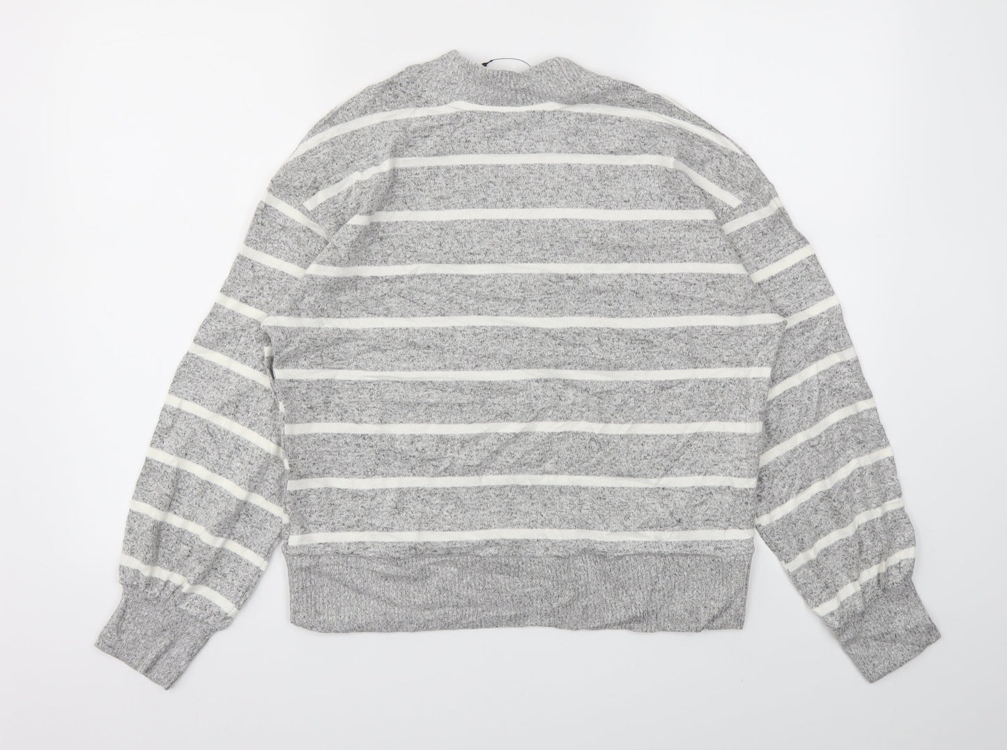 M&S Womens Grey Striped  Pullover Jumper Size 6