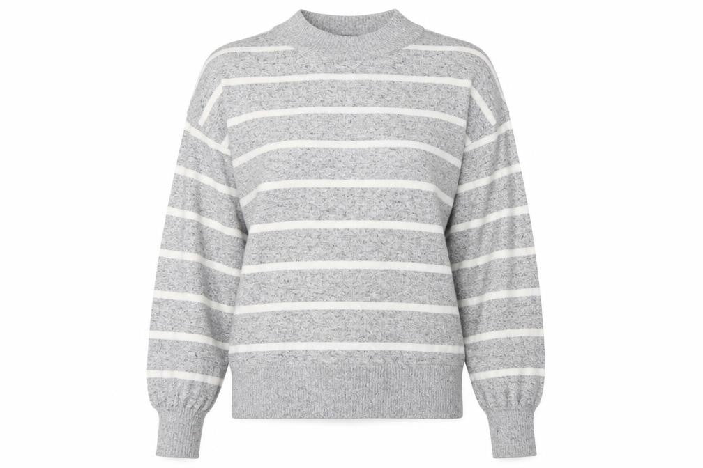 M&S Womens Grey Striped  Pullover Jumper Size 6