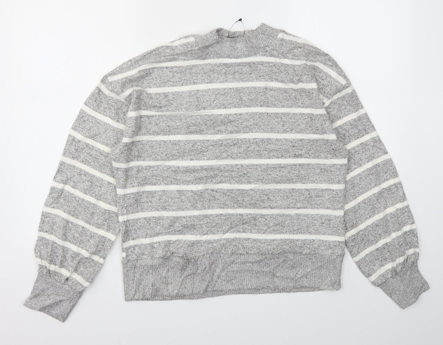 M&S Womens Grey Striped  Pullover Jumper Size 6