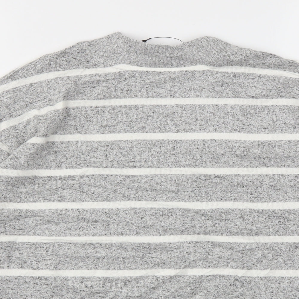 M&S Womens Grey Striped  Pullover Jumper Size 6