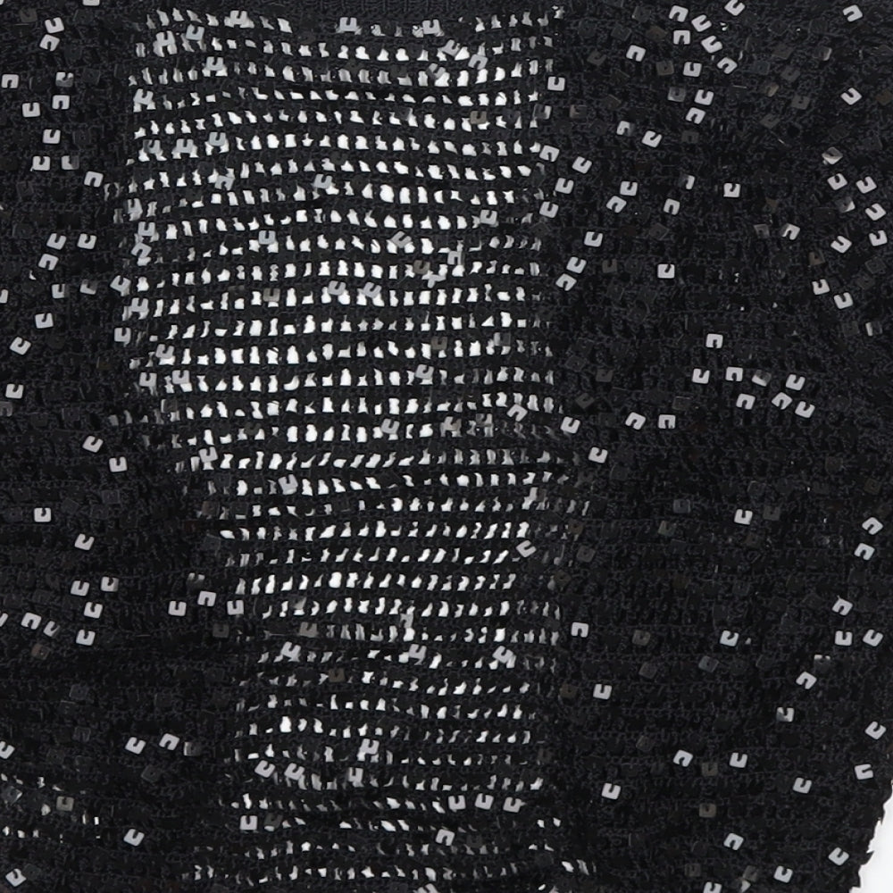 Occasion Wear Womens Black Houndstooth  Cardigan Jumper Size 10