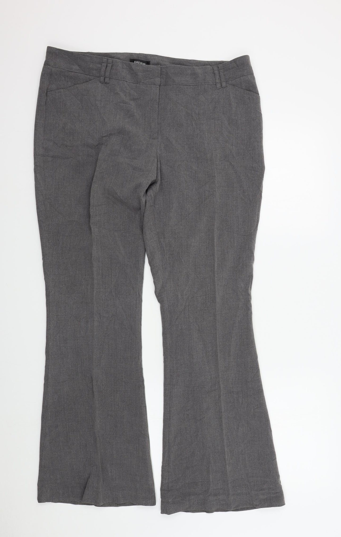 Papaya Womens Grey   Trousers  Size 16 L30 in