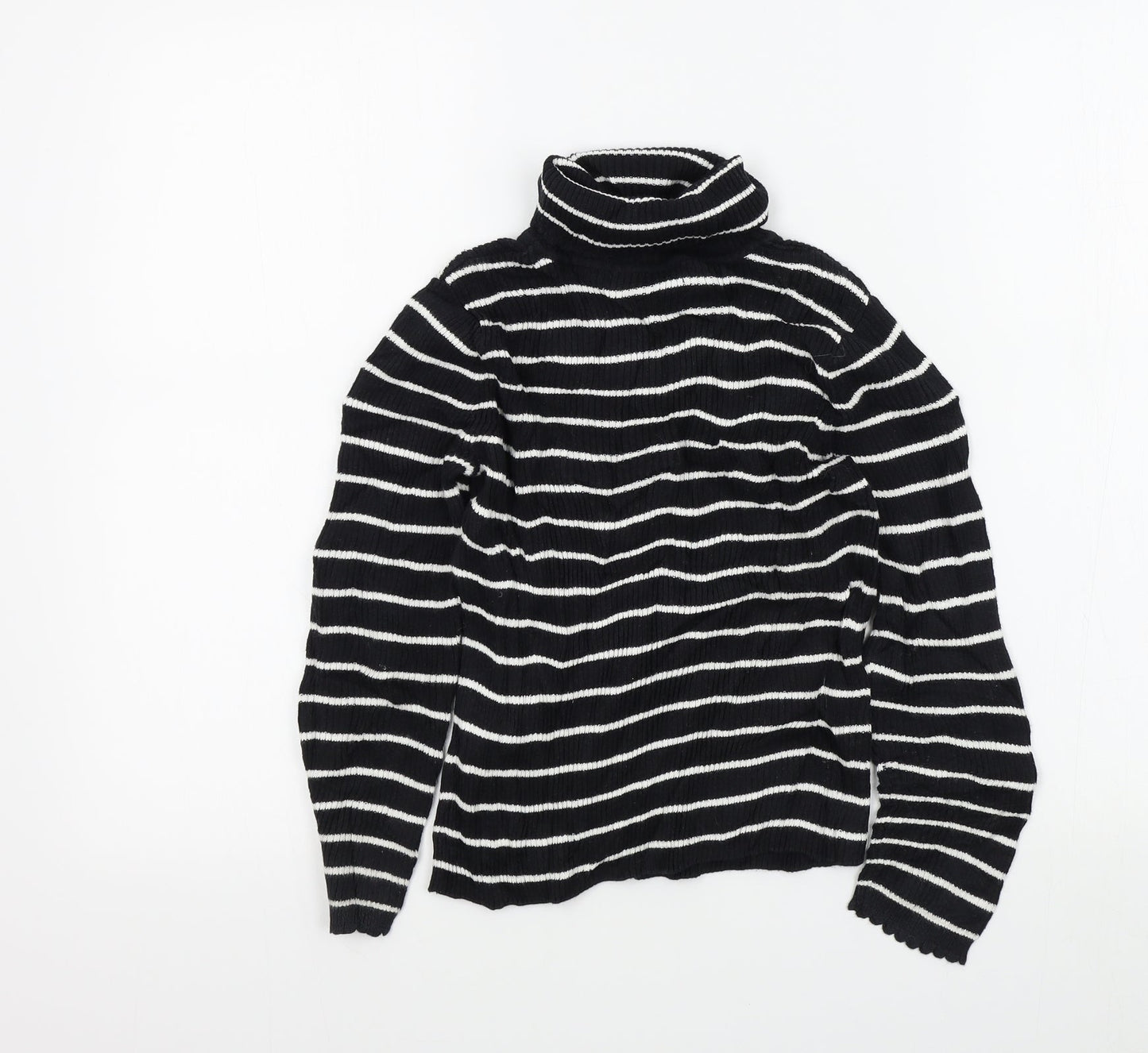 George Girls Black Striped  Pullover Jumper Size 7-8 Years