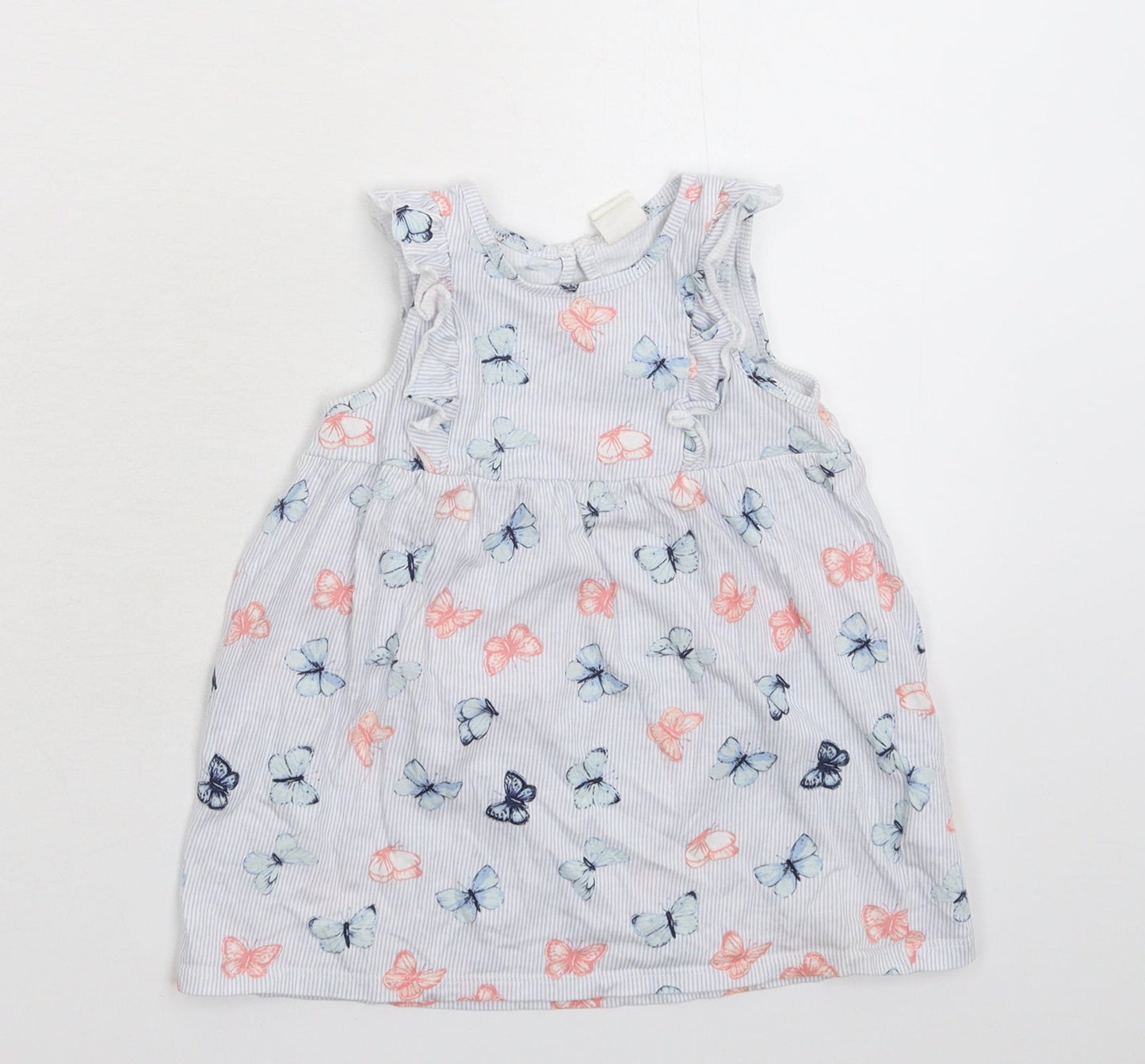 H&M Girls Multicoloured Striped  Fit & Flare  Size 9-12 Months