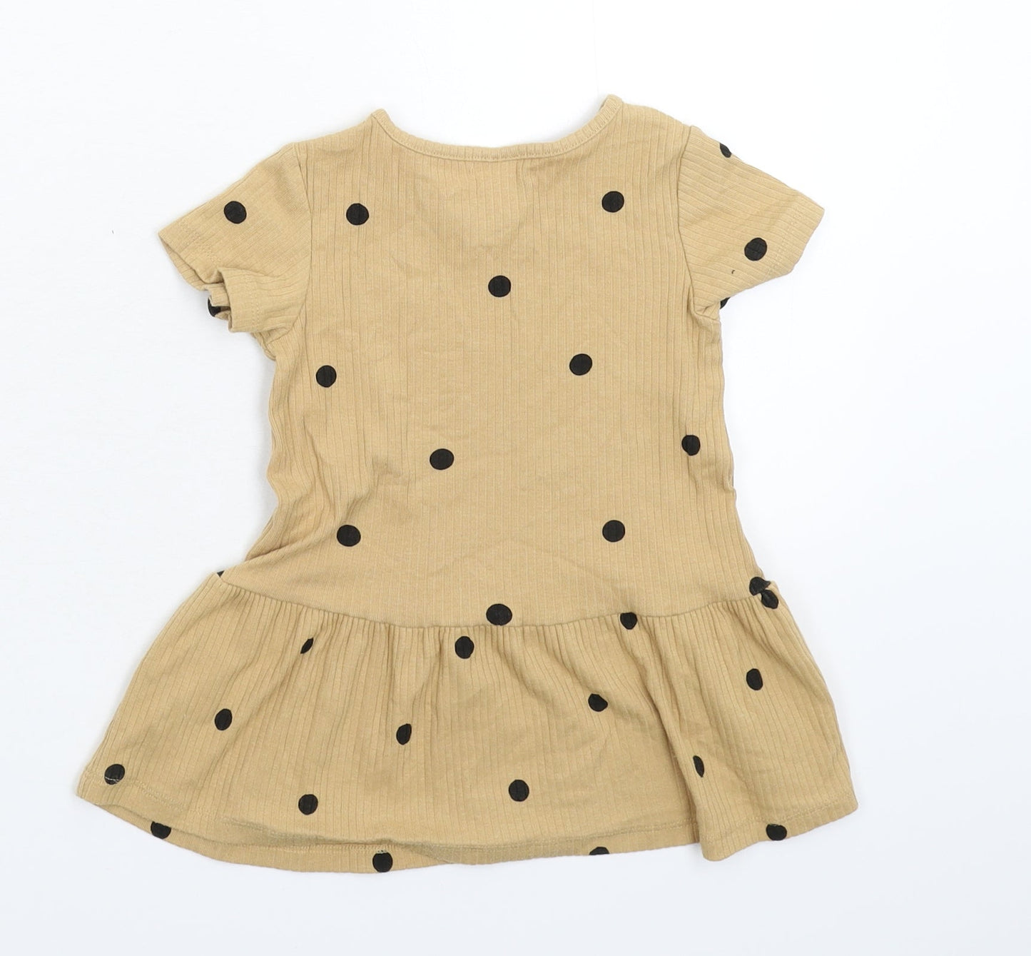 H&M Girls Beige Spotted  Fit & Flare  Size 9-12 Months