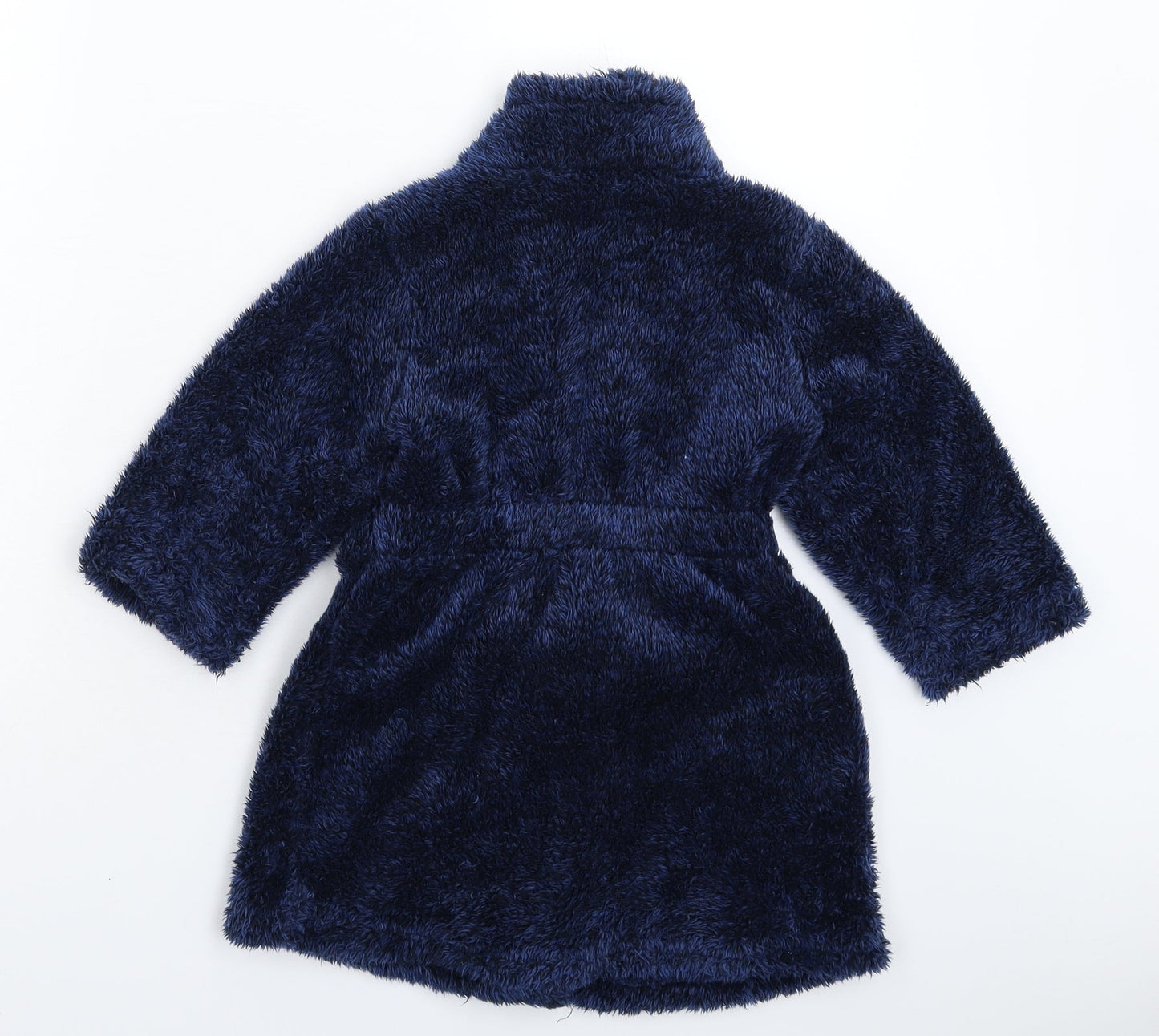 Peacocks Boys Blue Solid Fleece  Robe Size 3-4 Years