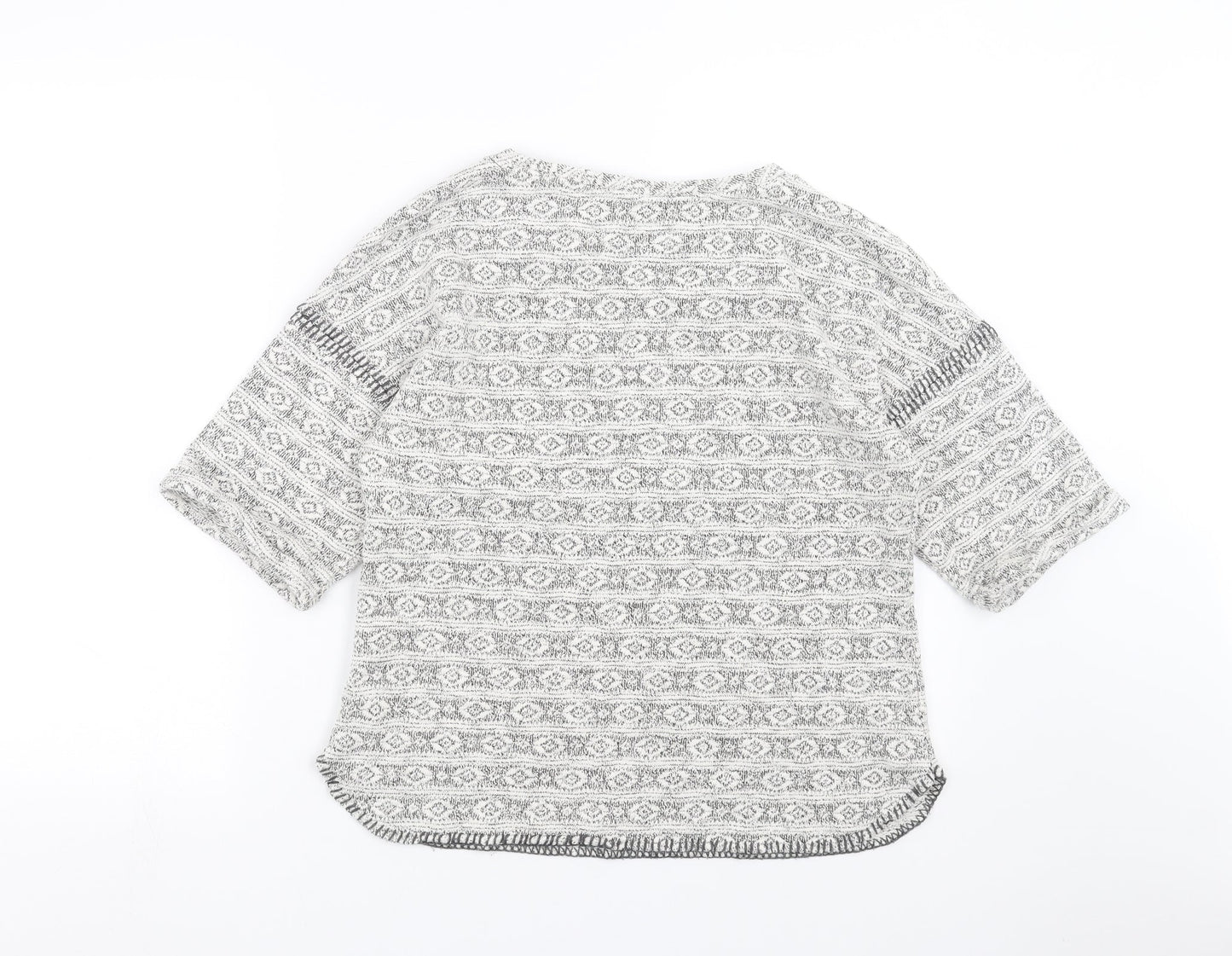 Topshop Womens Grey Geometric  Pullover Jumper Size 12
