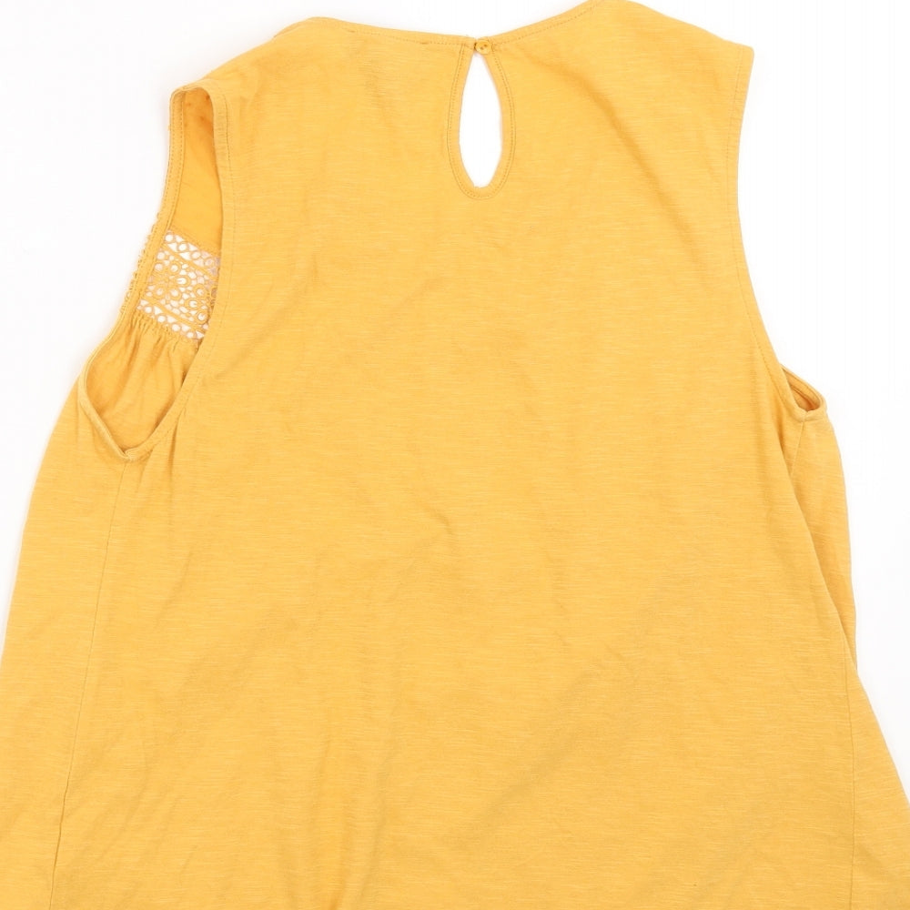 New Look Womens Orange   Basic T-Shirt Size 12  - crochet detail