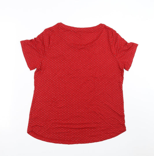 Love tees Womens Red   Basic T-Shirt Size 12  - dotted pattern