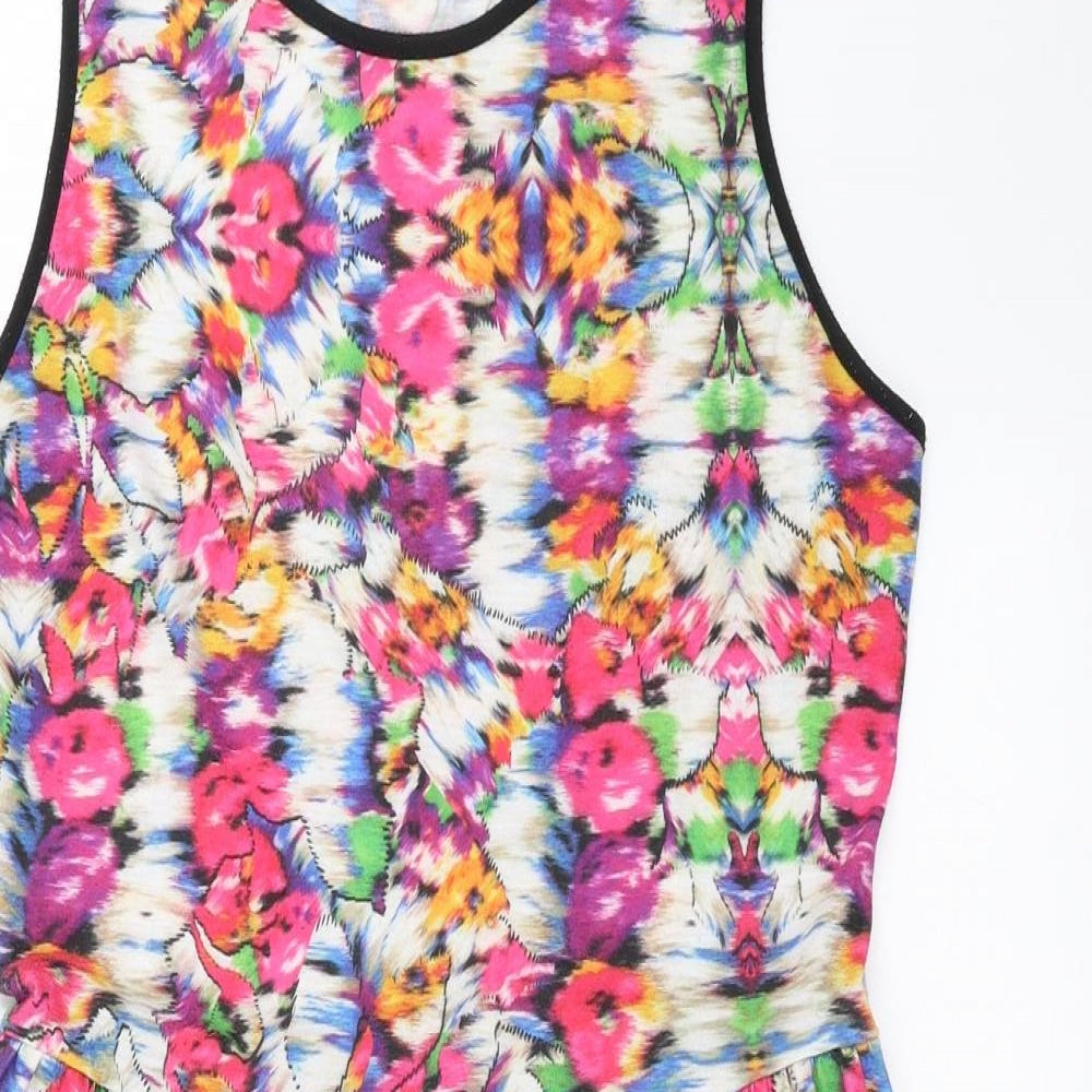 Topshop Womens Multicoloured Floral  Fit & Flare  Size 10