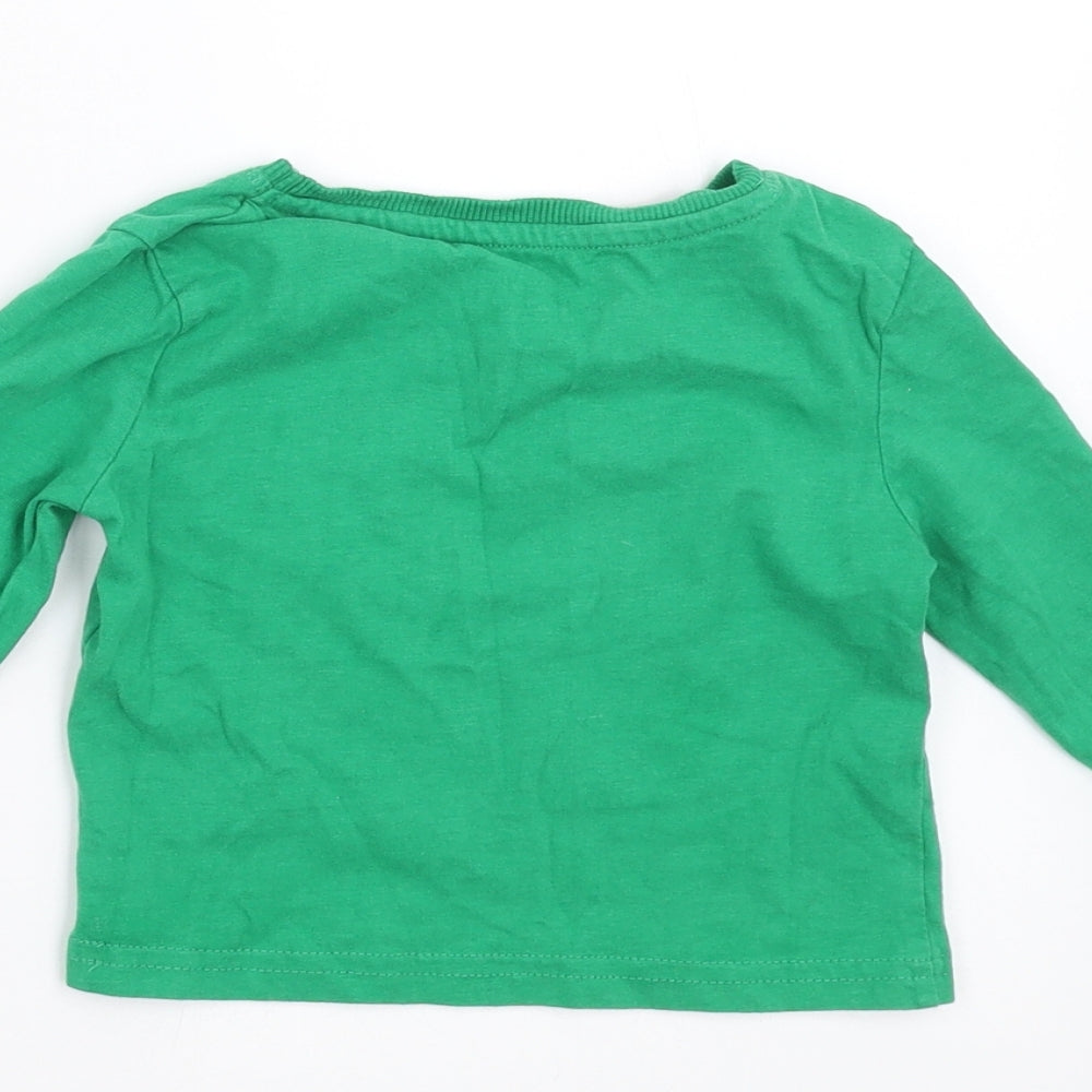 Lily&Dan Boys Green   Basic T-Shirt Size 12-18 Months  - mini elf