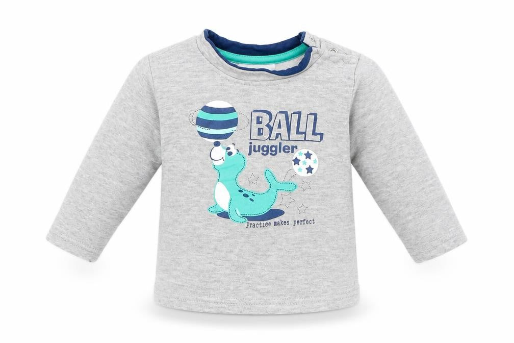 Front view of Ergee Baby Grey jumper, size 6-9, Months - Seal