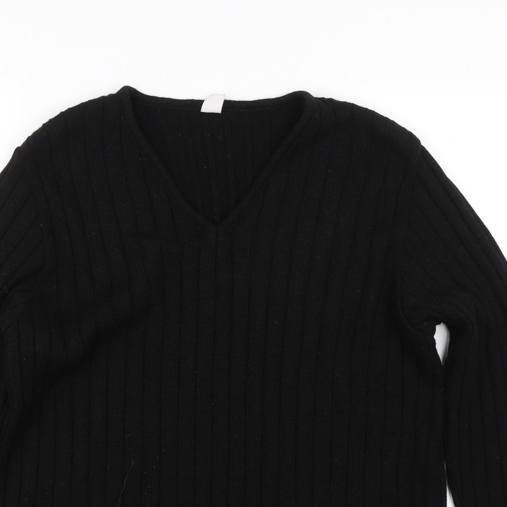 Preworn Womens Black Striped  Pullover Jumper Size 10