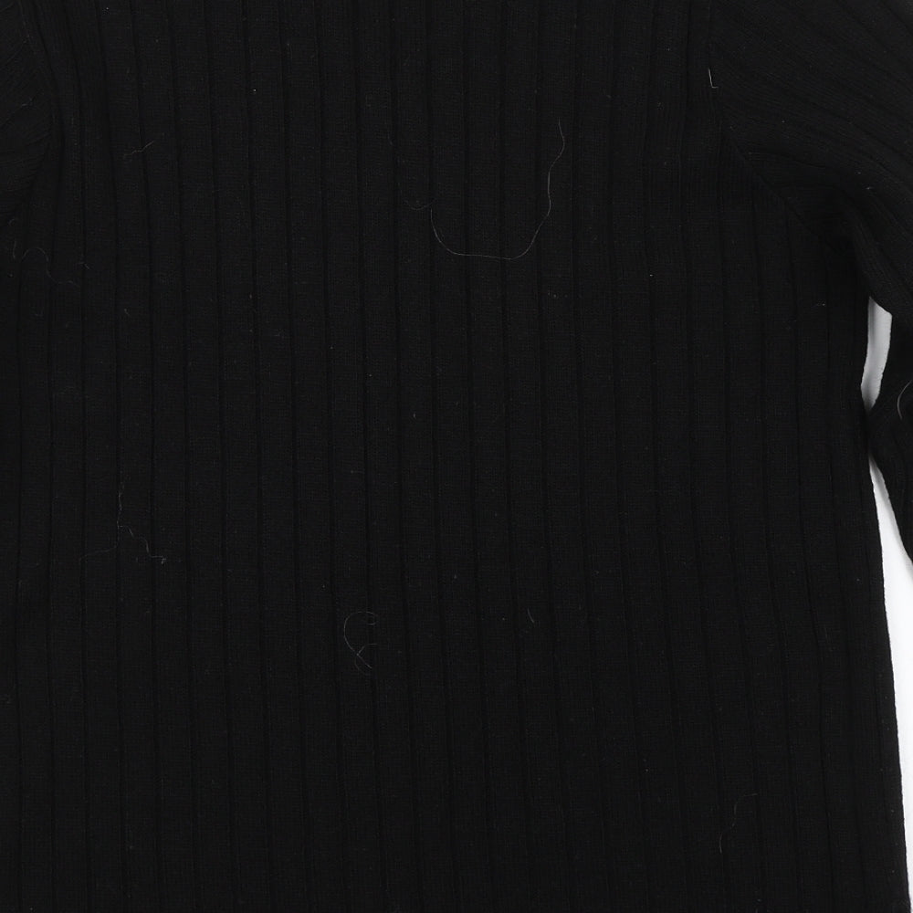 Preworn Womens Black Striped  Pullover Jumper Size 10