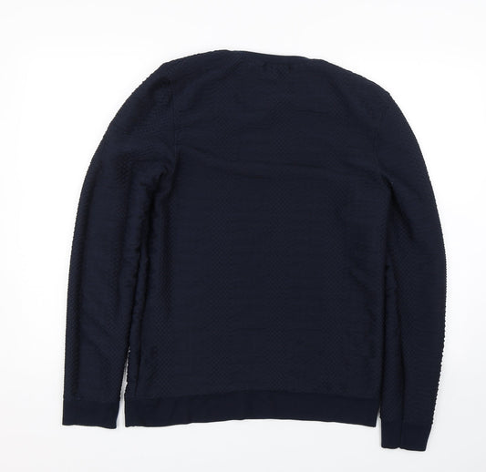 Topman Mens Blue Striped  Pullover Jumper Size S