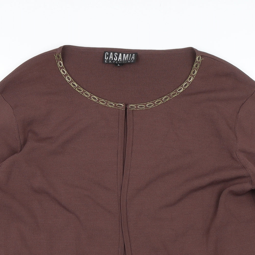 Casmaia Womens Brown   Cardigan Jumper Size L