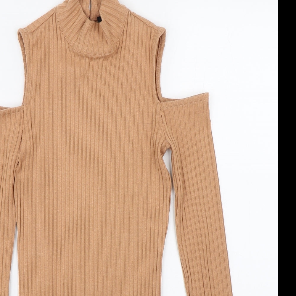 Forever21 Womens Brown Striped  Wrap T-Shirt Size S