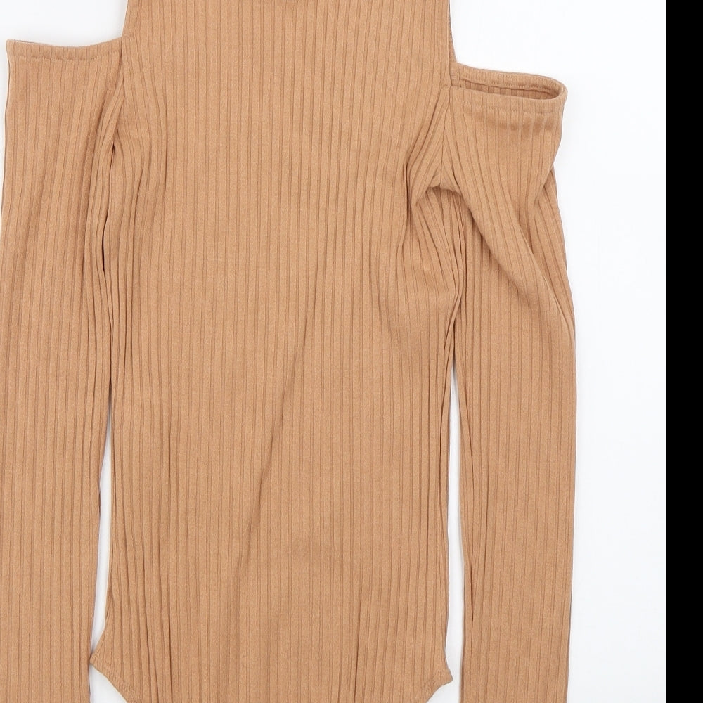 Forever21 Womens Brown Striped  Wrap T-Shirt Size S