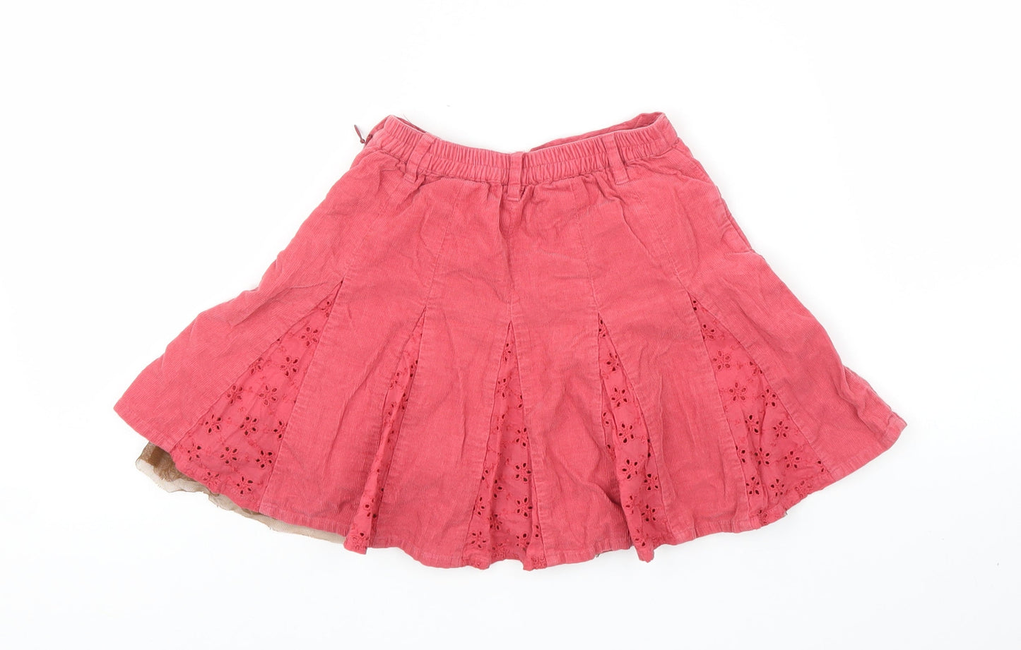 Monsoon Girls Pink Floral Corduroy A-Line Skirt Size 3-4 Years