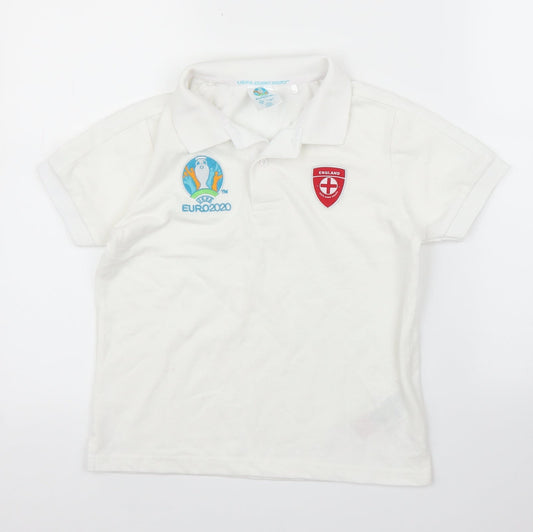 UEFA Euro 2020 Boys White   Basic Polo Size 9-10 Years  - Football