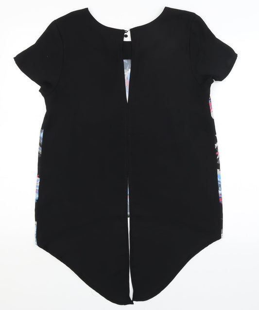 Select Womens Black Floral  Basic Blouse Size 10
