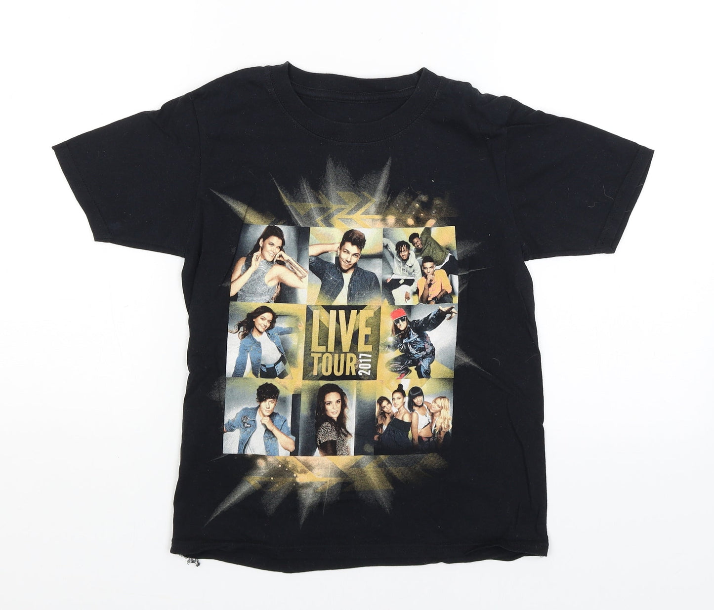 Preworn Girls Black   Basic T-Shirt Size 9-10 Years  - The X Factor Tour 2017