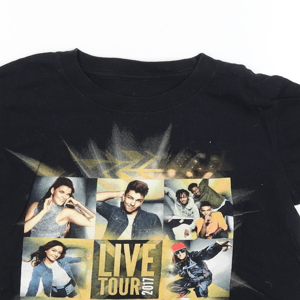 Preworn Girls Black   Basic T-Shirt Size 9-10 Years  - The X Factor Tour 2017