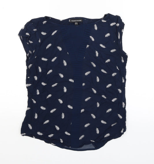 Warehouse Womens Blue   Basic T-Shirt Size 8