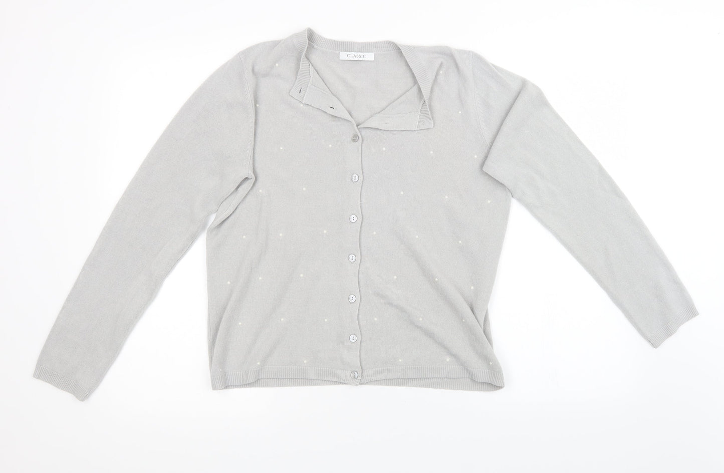 Marks and Spencer Womens Grey  Knit Cardigan Jumper Size 10