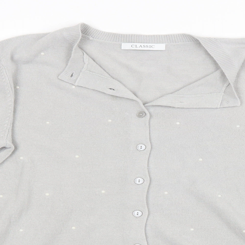 Marks and Spencer Womens Grey  Knit Cardigan Jumper Size 10
