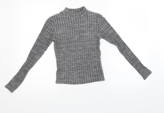 Miss Selfridge Womens Grey  Knit Pullover Sweatshirt Size 8