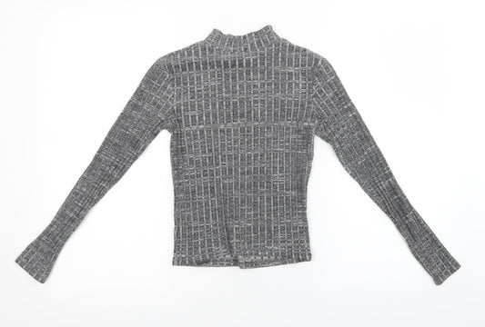 Miss Selfridge Womens Grey  Knit Pullover Sweatshirt Size 8