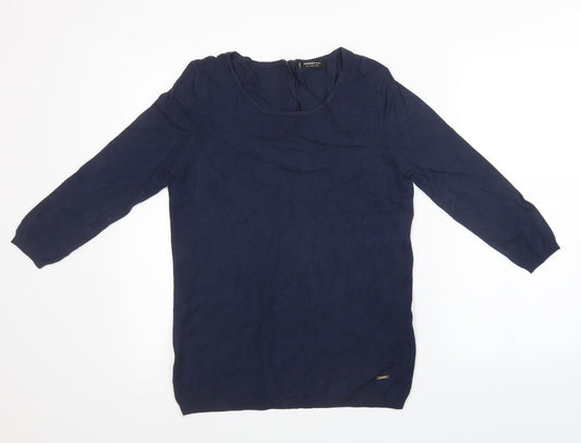 Mango Womens Blue  Knit Pullover Sweatshirt Size L
