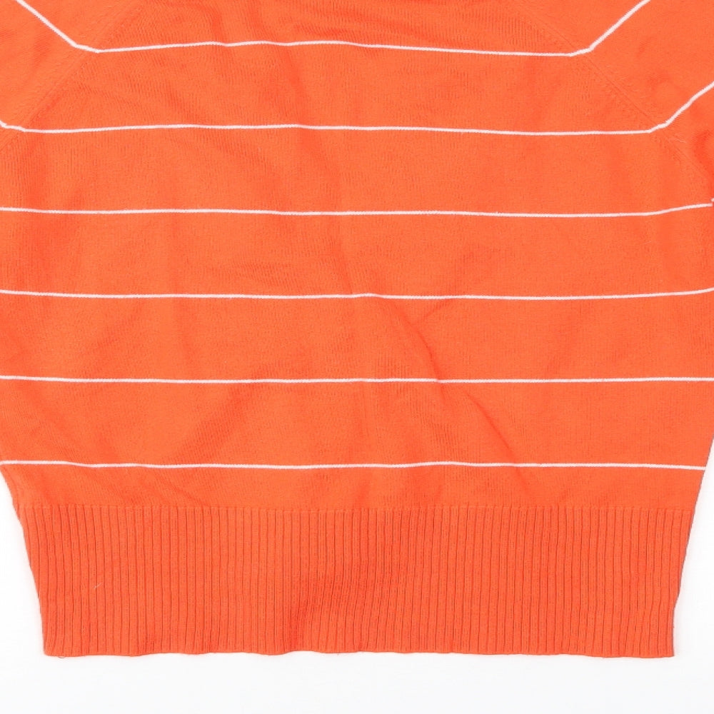H&M Womens Orange Striped  Cardigan Jumper Size 8