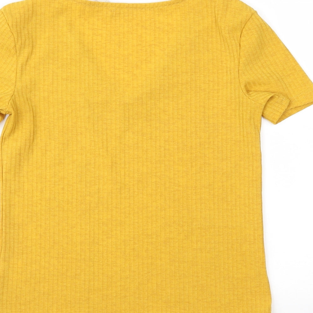Vera & Lucy Womens Yellow   Basic T-Shirt Size M