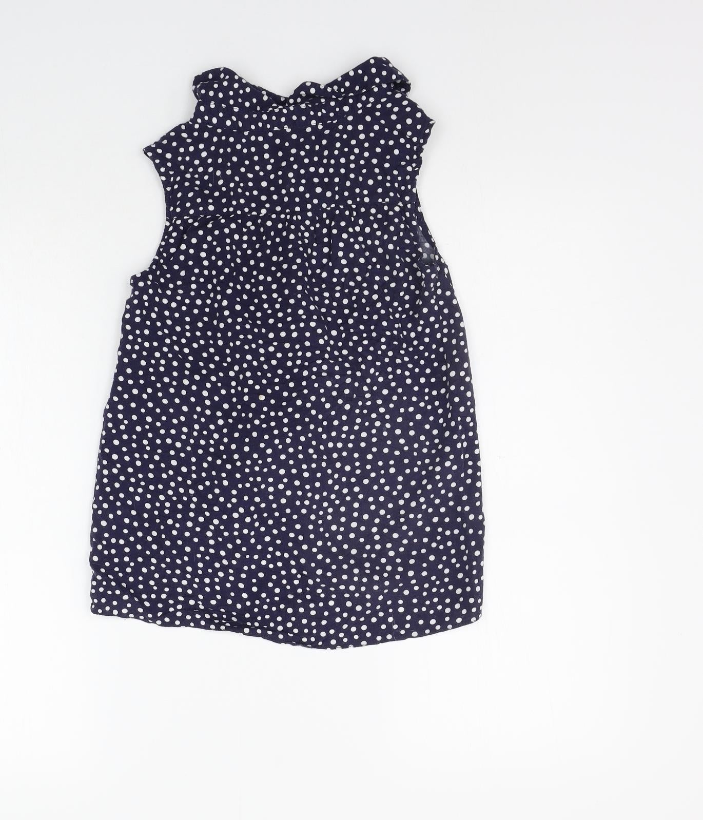 Nutmeg Girls Blue Polka Dot  Basic Button-Up Size 10-11 Years